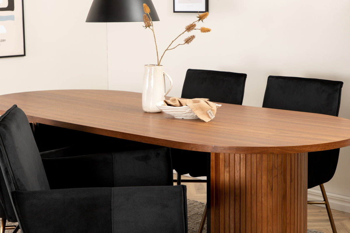 Venture Design Petra & Bianca Matstolar Svart + Matbord 90x200