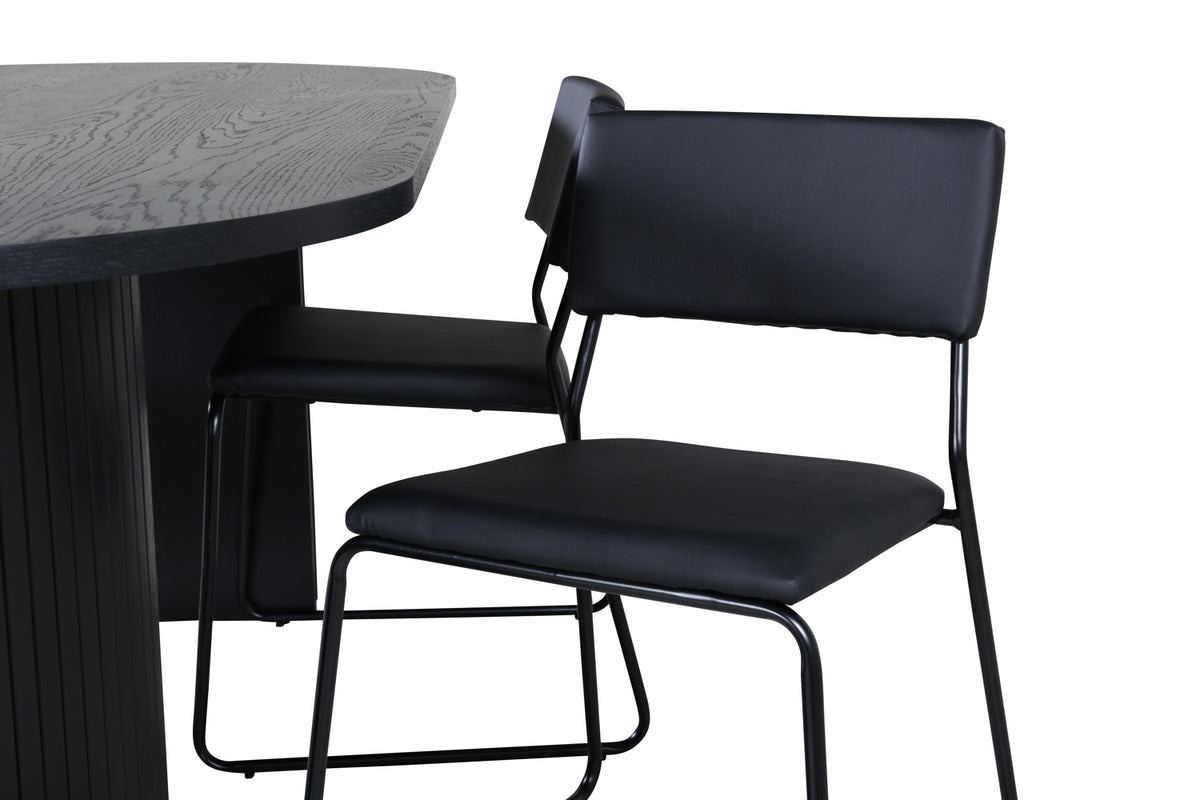 Venture Design Kenth & Bianca Matstolar Svart + Matbord 90x200