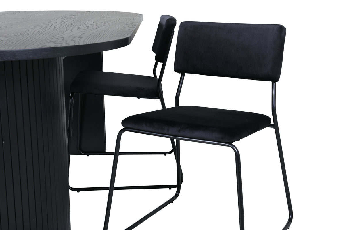 Venture Design Kenth & Bianca Matstolar Svart + Matbord 90x200