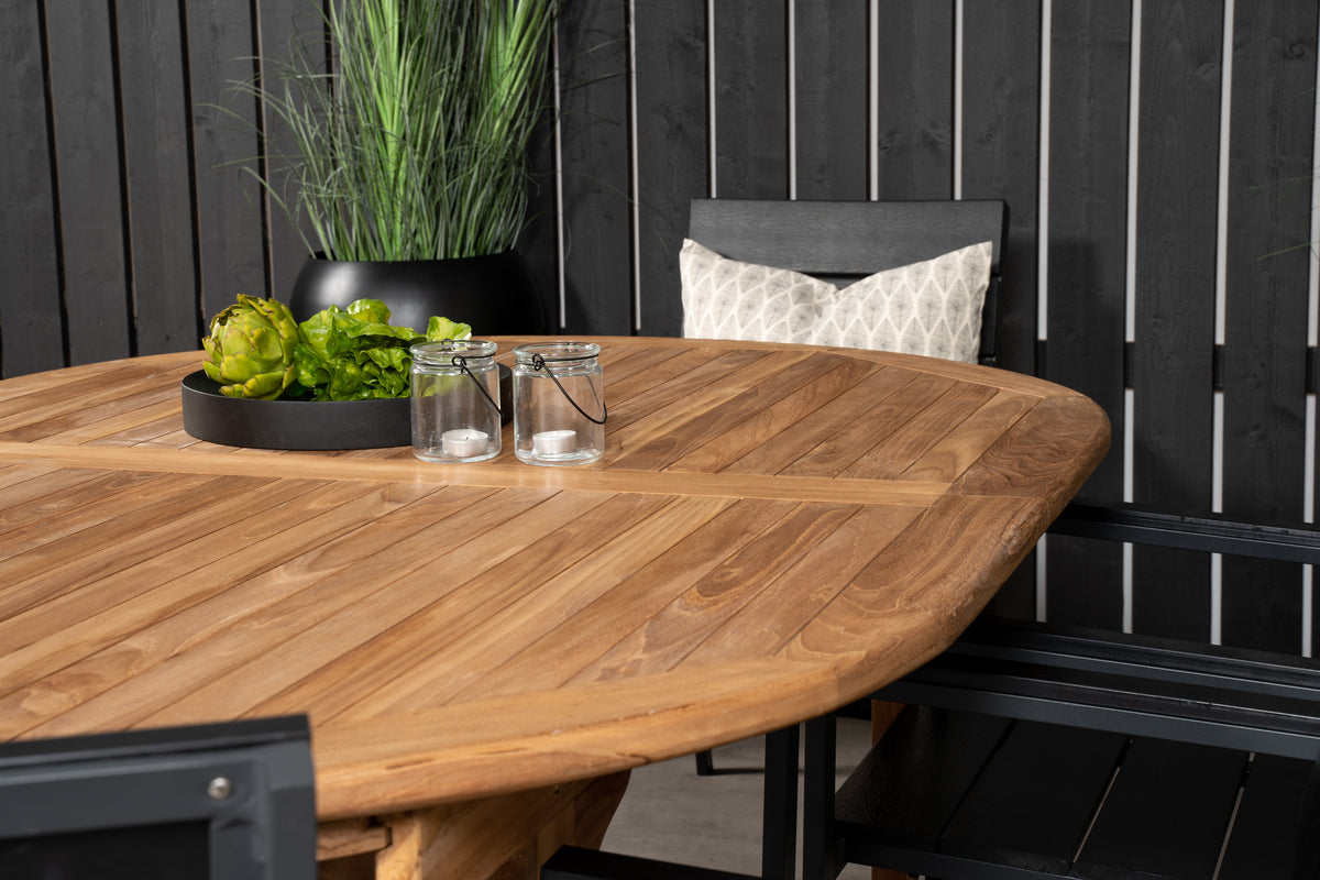 Venture Design Levels & Kenya Matstolar 2-pack Svart + Ovala Matbord