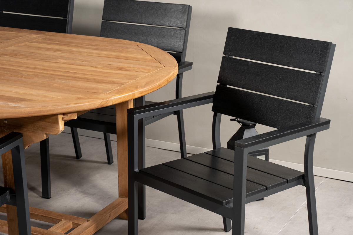 Venture Design Levels & Kenya Matstolar 2-pack Svart + Ovala Matbord