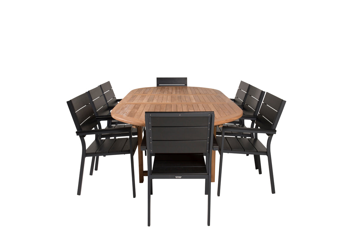 Venture Design Levels & Kenya Matstolar 2-pack Svart + Ovala Matbord