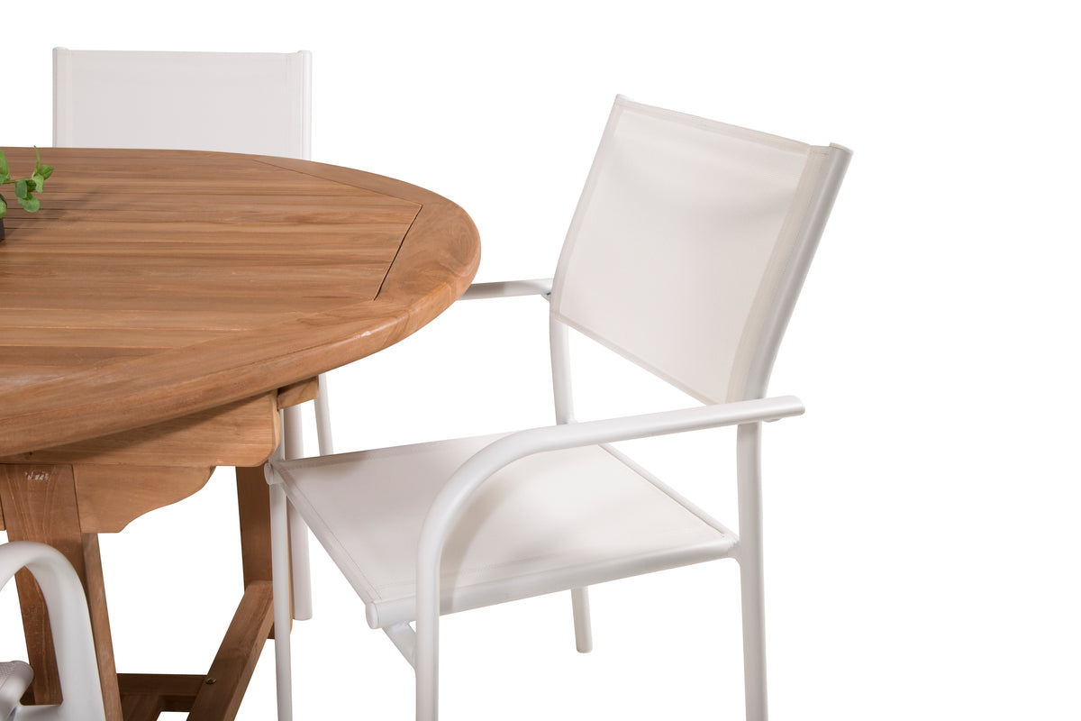 Venture Design Santorini & Kenya Matstolar 2-pack Vit + Ovala Matbord
