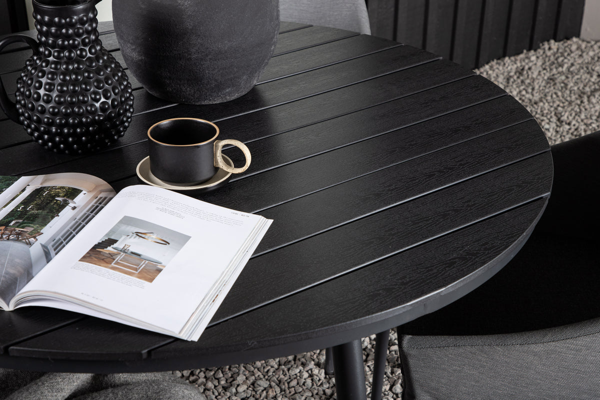 Venture Design Spoga & Break Matstolar Grå + Runda Matbord ø120 Svart