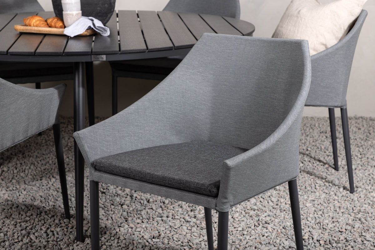 Venture Design Spoga & Break Matstolar Grå + Matbord ⌀150
