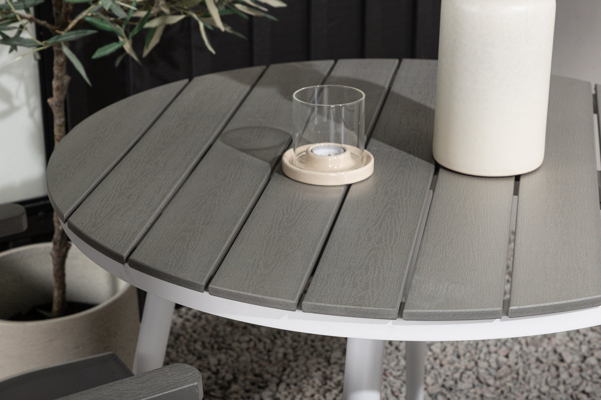 Venture Design Albany & Break Positionsstolar 2-pack Grå + Runda Matbord ⌀90 Grå