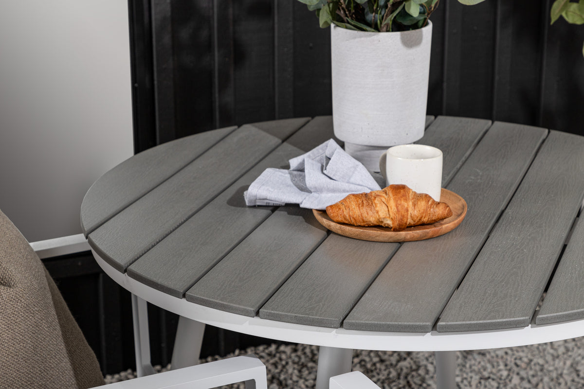 Venture Design Break & Copacabana Runda Matbord ⌀90 Grå + Matstolar 2-pack Grå