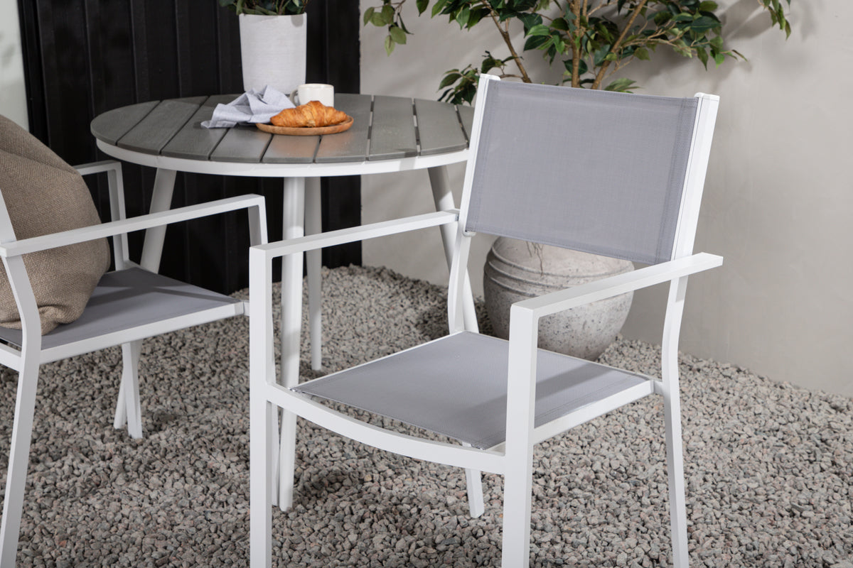 Venture Design Break & Copacabana Runda Matbord ⌀90 Grå + Matstolar 2-pack Grå