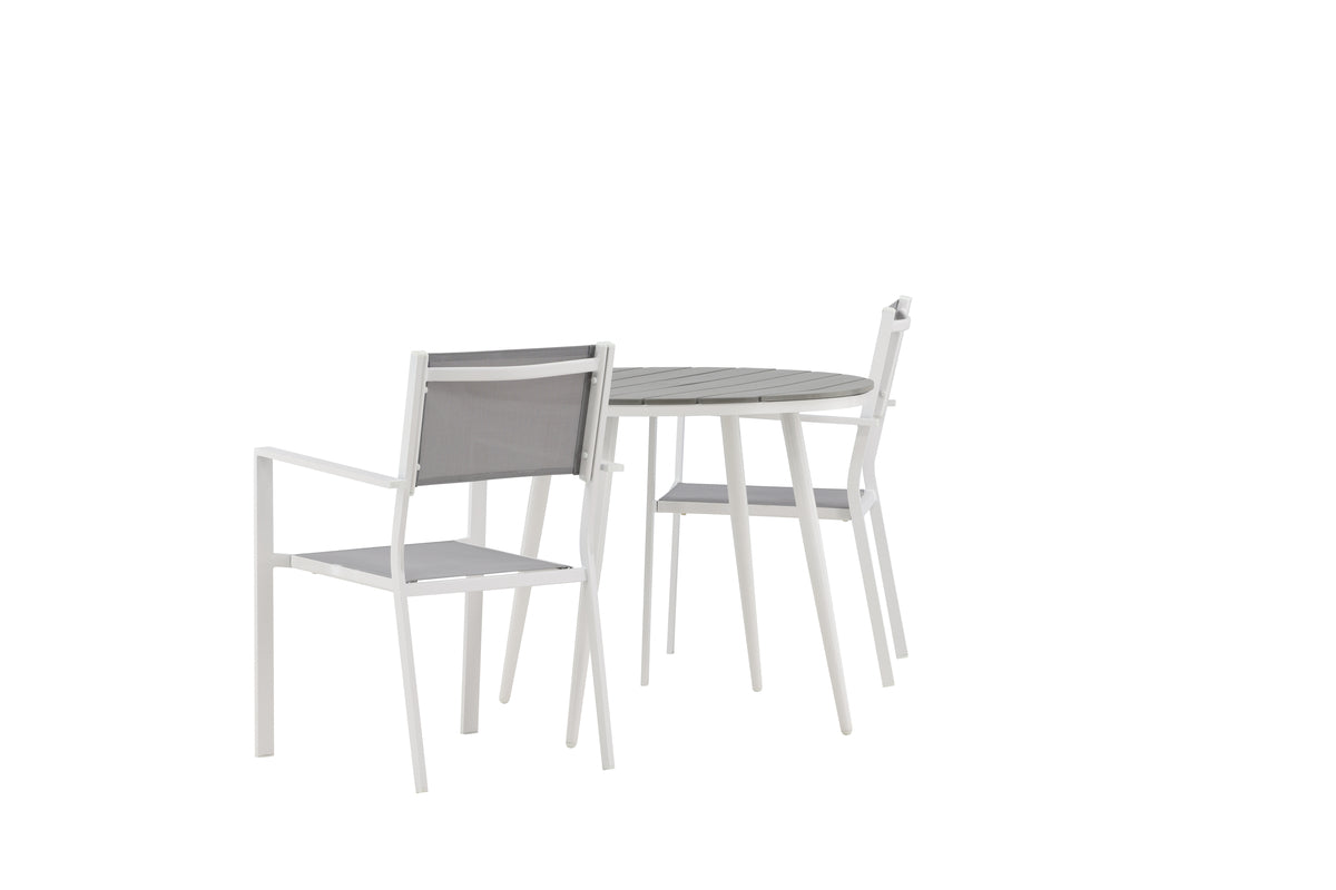 Venture Design Break & Copacabana Runda Matbord ⌀90 Grå + Matstolar 2-pack Grå