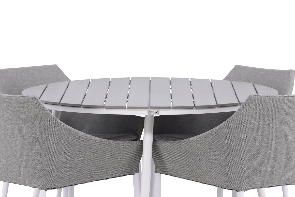 Venture Design Spoga & Break Matstolar 2-pack Grå + Runda Matbord ⌀120 Grå