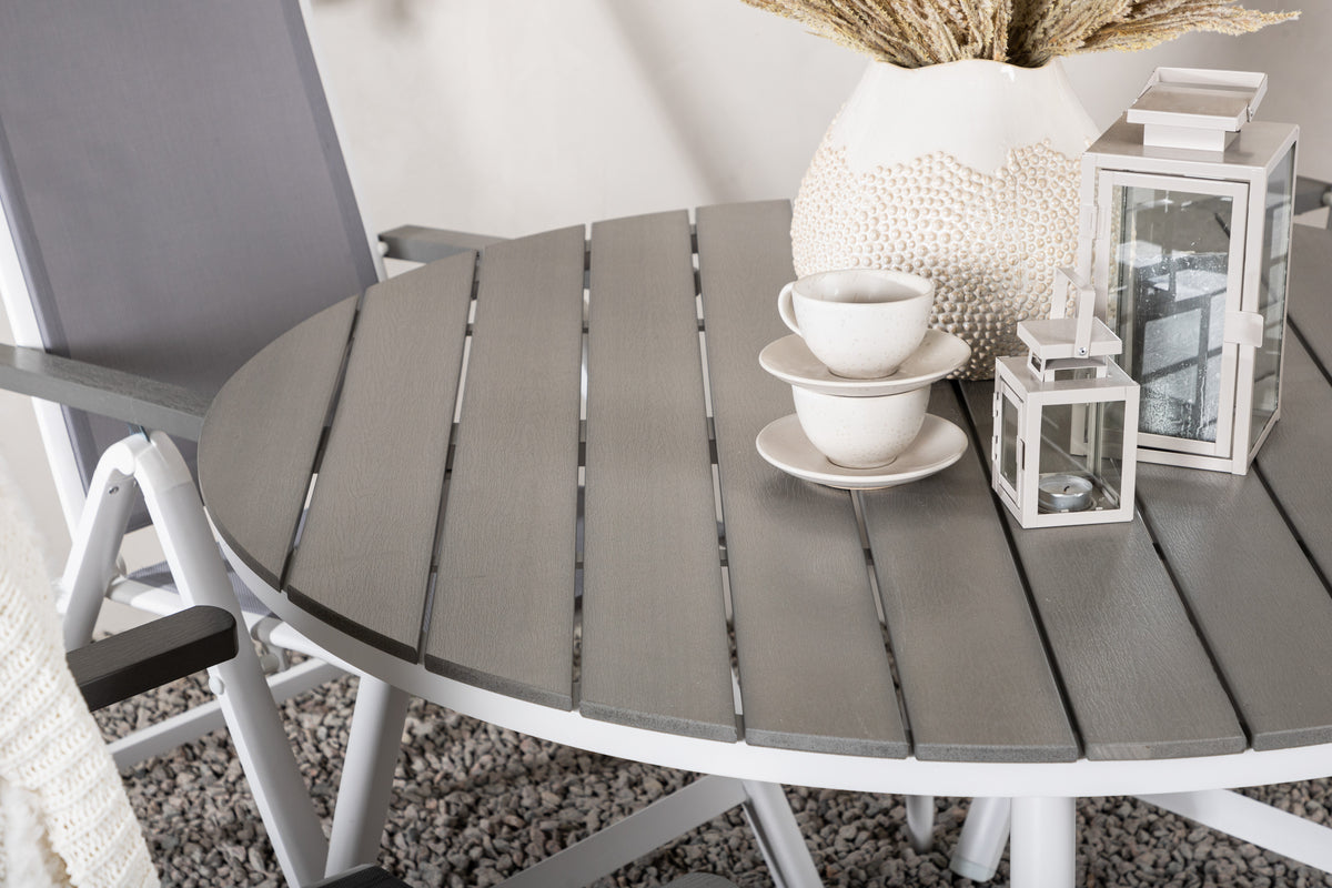 Venture Design Albany & Break Positionsstolar 2-pack Grå + Runda Matbord ⌀120 Grå