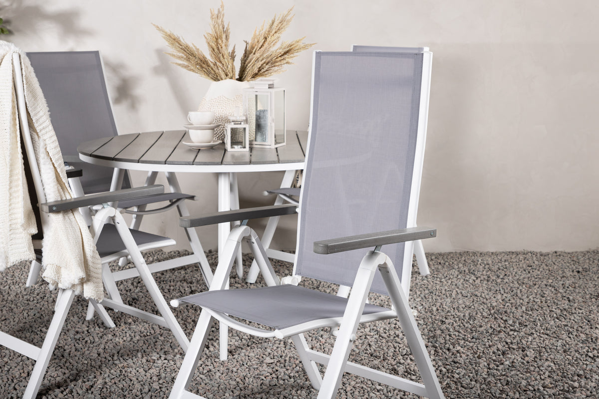 Venture Design Albany & Break Positionsstolar 2-pack Grå + Runda Matbord ⌀120 Grå