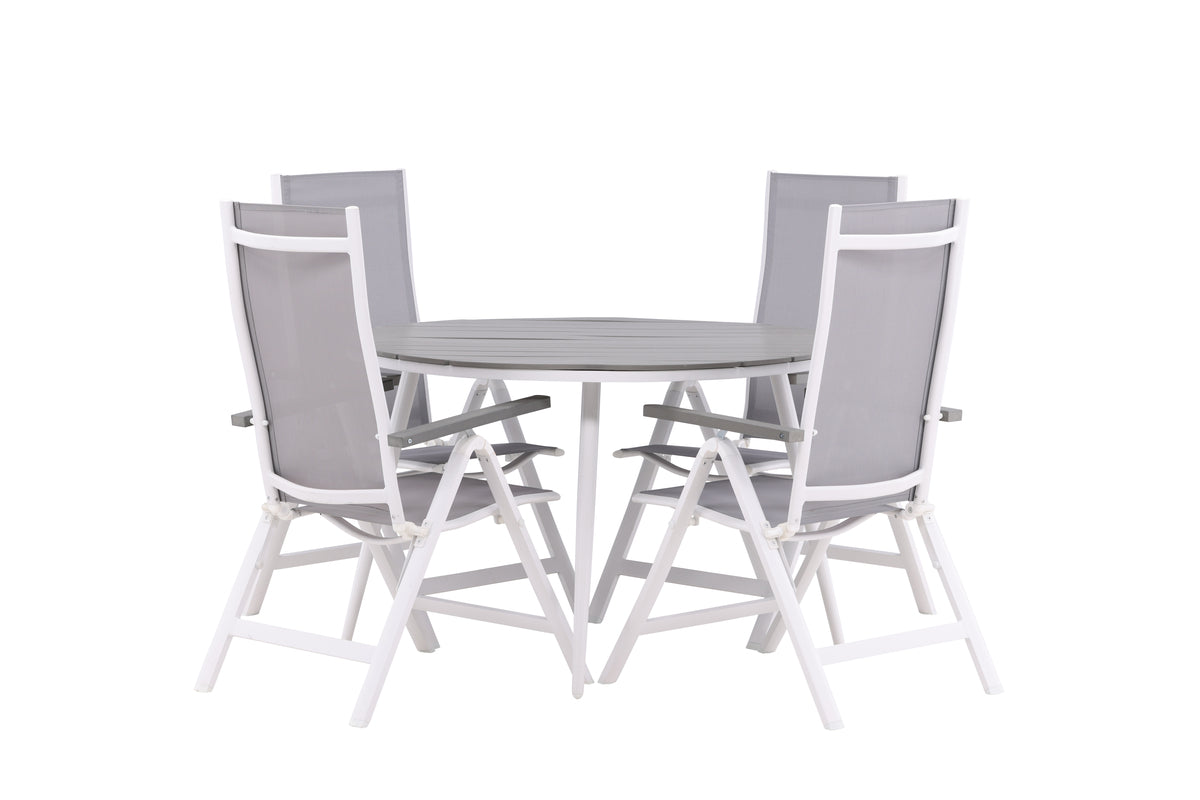 Venture Design Albany & Break Positionsstolar 2-pack Grå + Runda Matbord ⌀120 Grå
