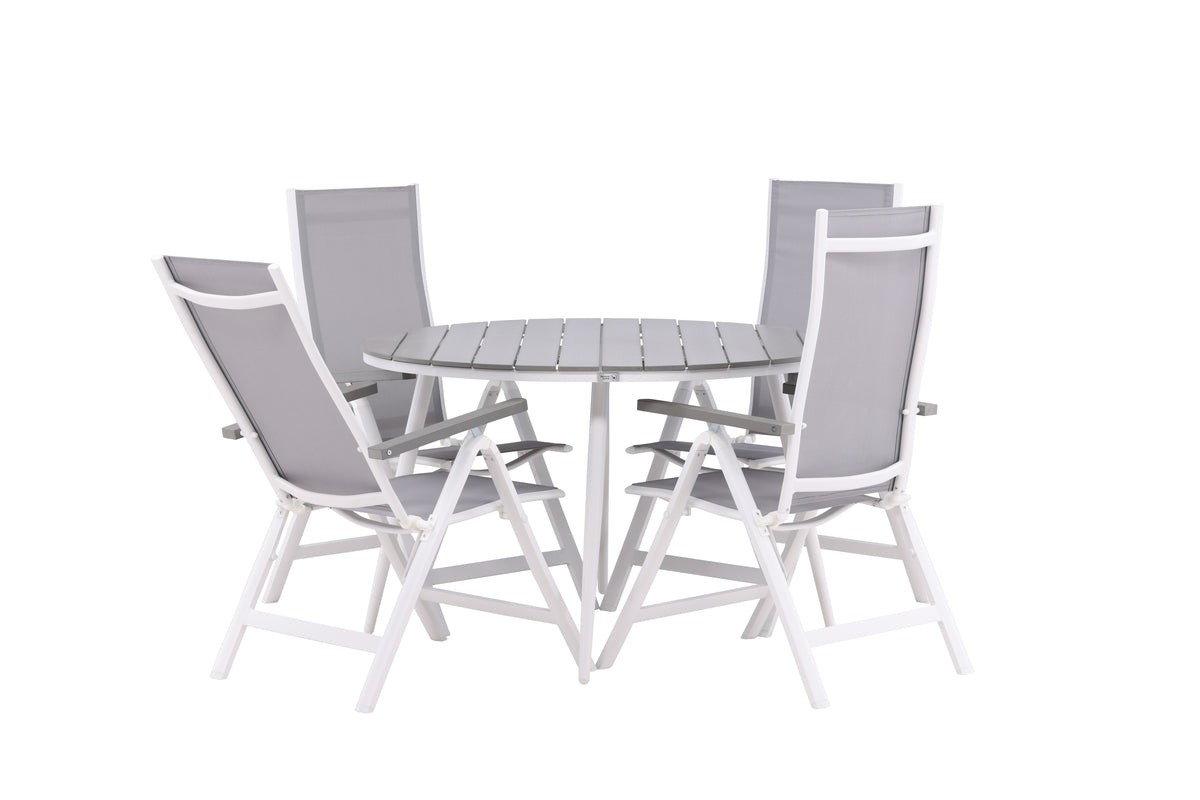 Venture Design Albany & Break Positionsstolar 2-pack Grå + Runda Matbord ⌀120 Grå