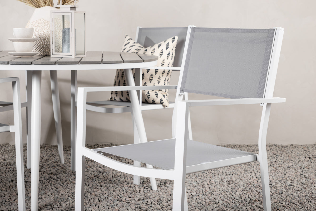 Venture Design Break & Copacabana Runda Matbord ⌀120 Grå + Matstolar 2-pack Grå