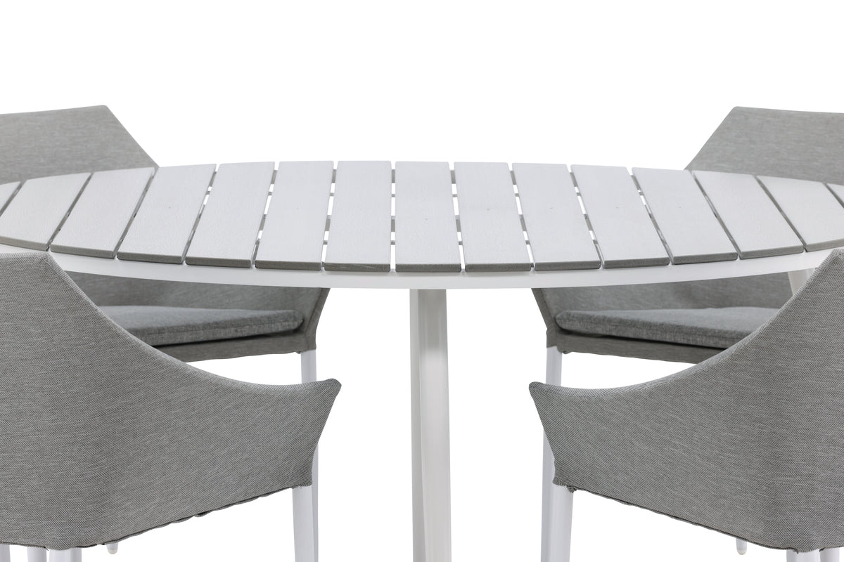 Venture Design Spoga & Break Matstolar Grå + Runda Matbord ø150 Grå