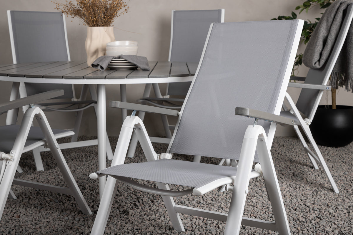 Venture Design Albany & Break Positionsstolar Grå + Runda Matbord ø150 Grå