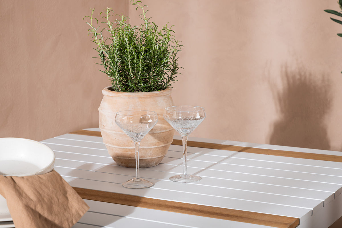 Venture Design Togo & Lindos Rektangulära Matbord 150 x 90 Vit + Matstolar 2-pack Brun