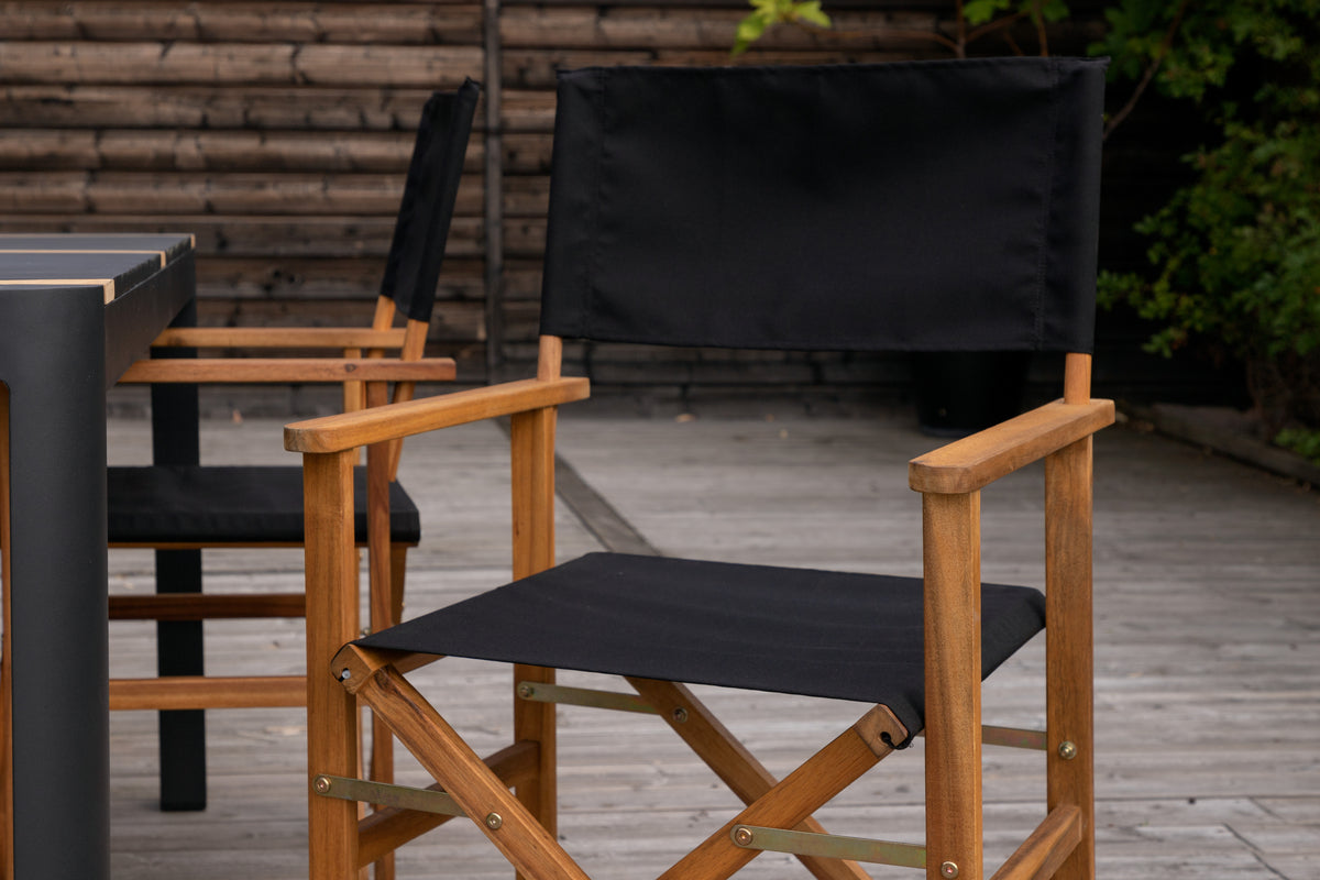 Venture Design Marion & Togo Matstolar 2-pack Natur + Rektangulära Matbord 150 x 90 Svart
