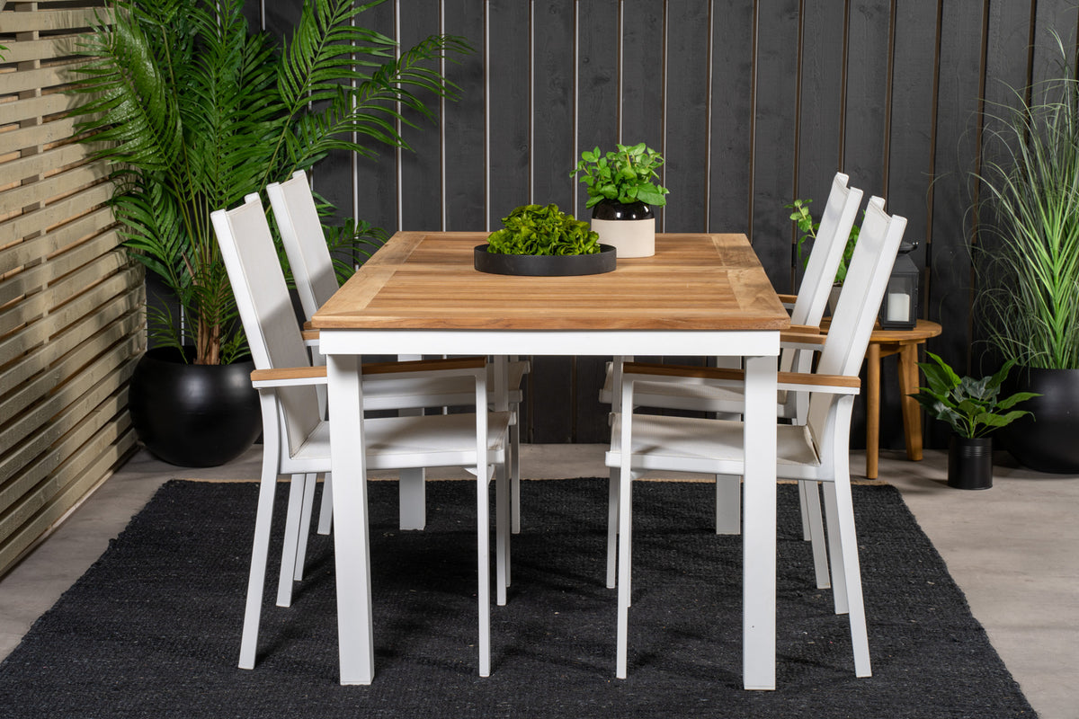 Venture Design Texas & Panama Matstolar Vit + Matbord 160 x 90