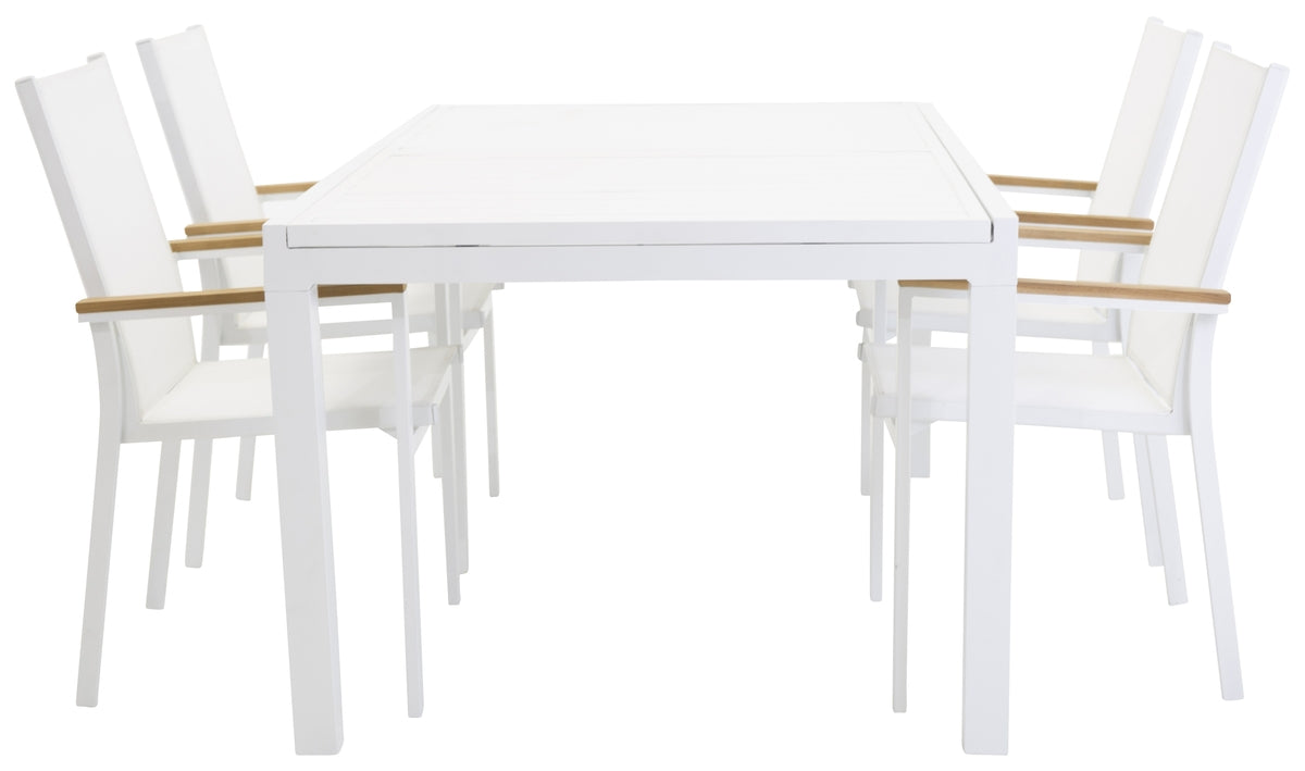Venture Design Texas & Marbella Matstolar Vit + Matbord 160x100x75