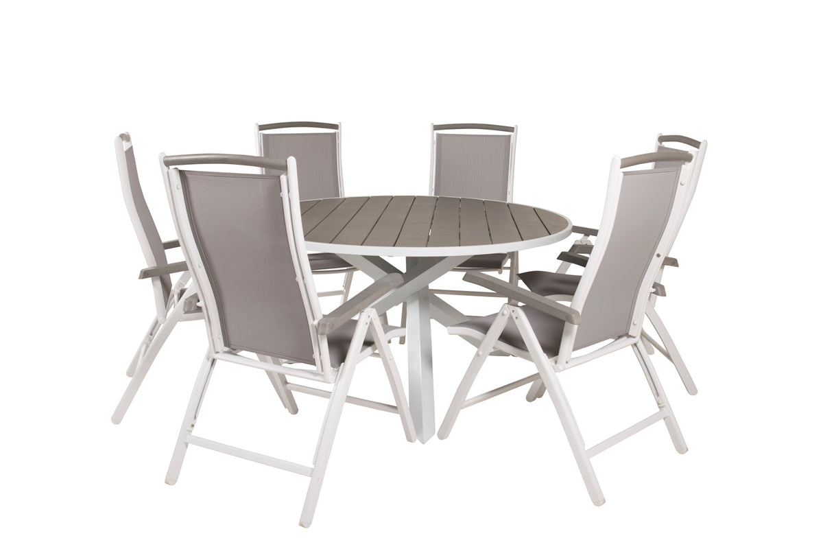 Venture Design Parma & Albany Matbord ⌀140 + Positionsstolar Vit
