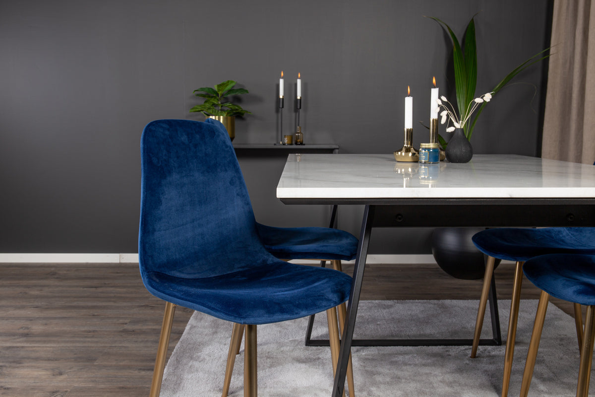 Venture Design Estelle & Polar Matbord 90x140 + Matstolar Blå