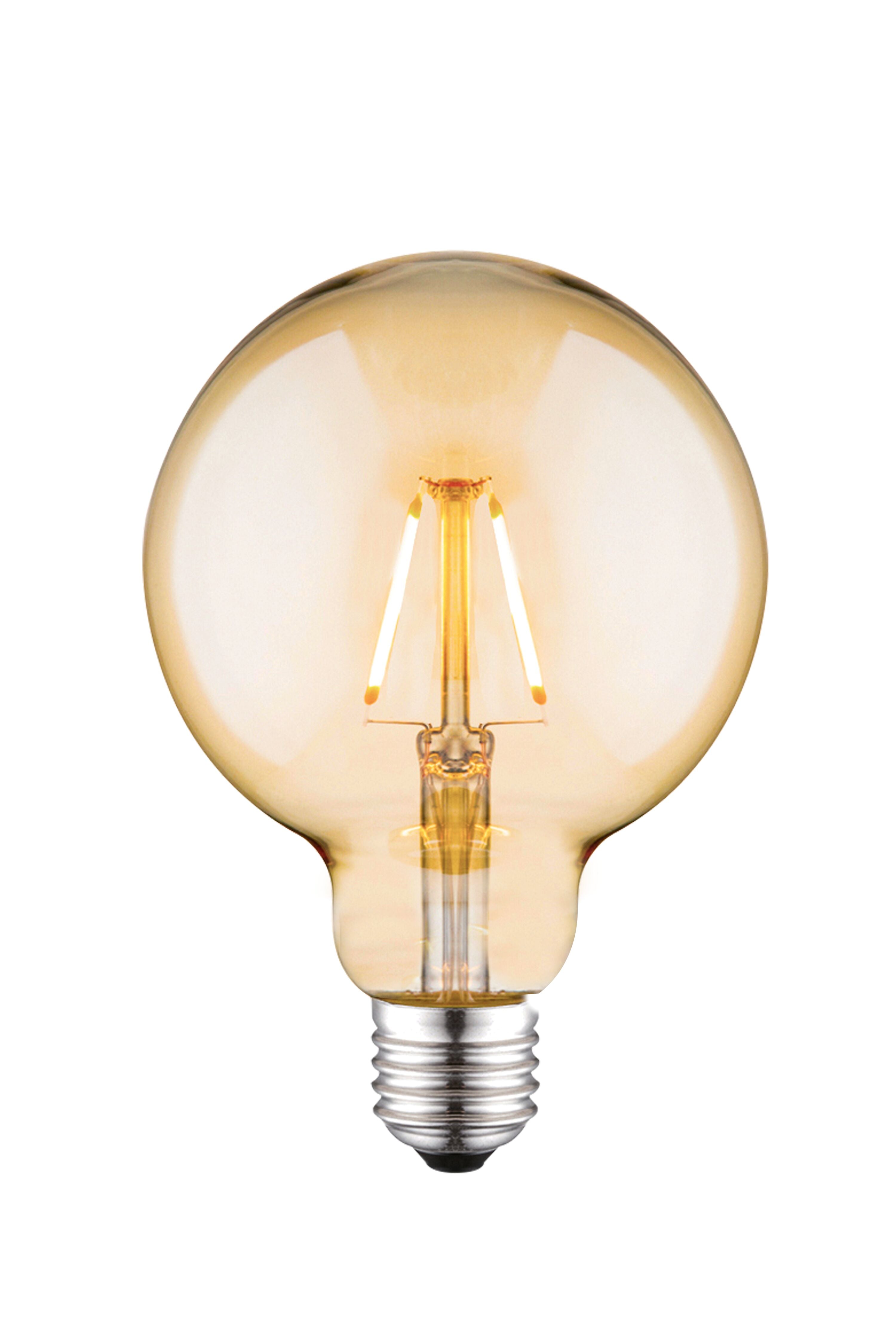 Aneta Home Glob G95 E27 2W LED filament 2700K, amber