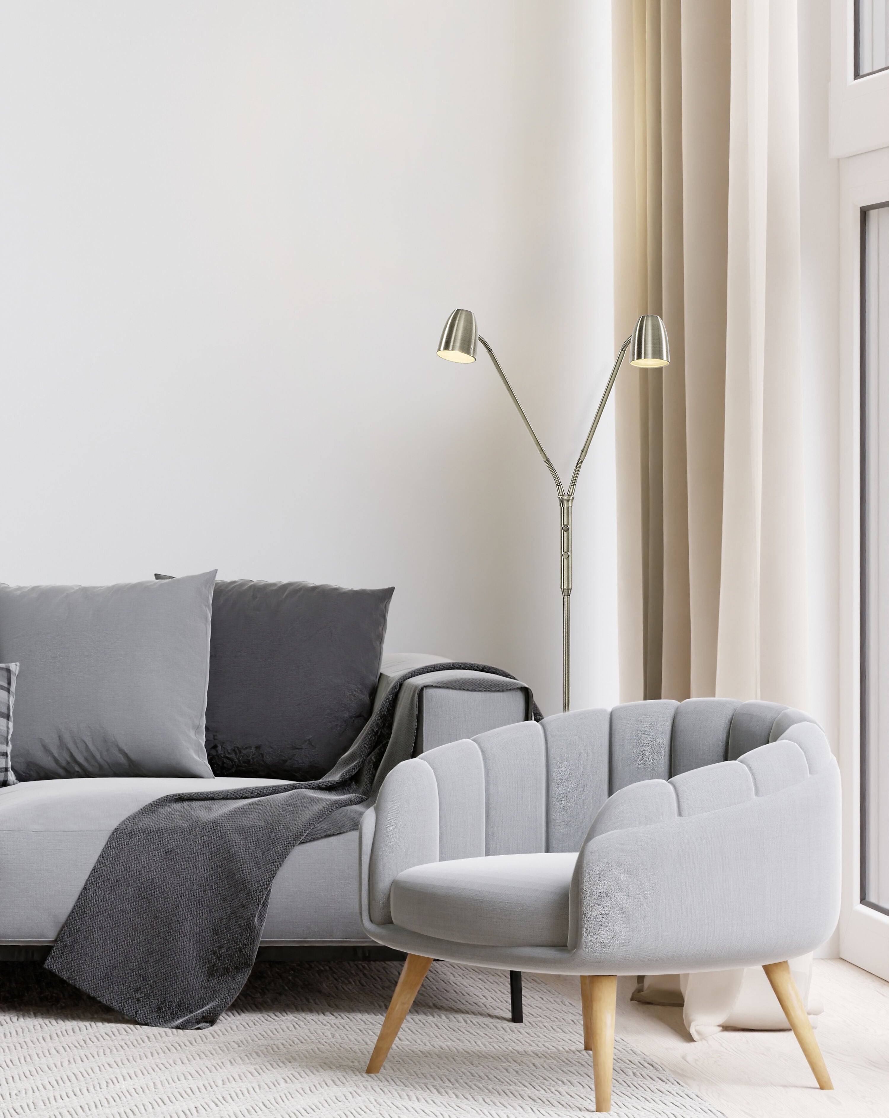 Aneta Home SANDNES golvlampa dubbel