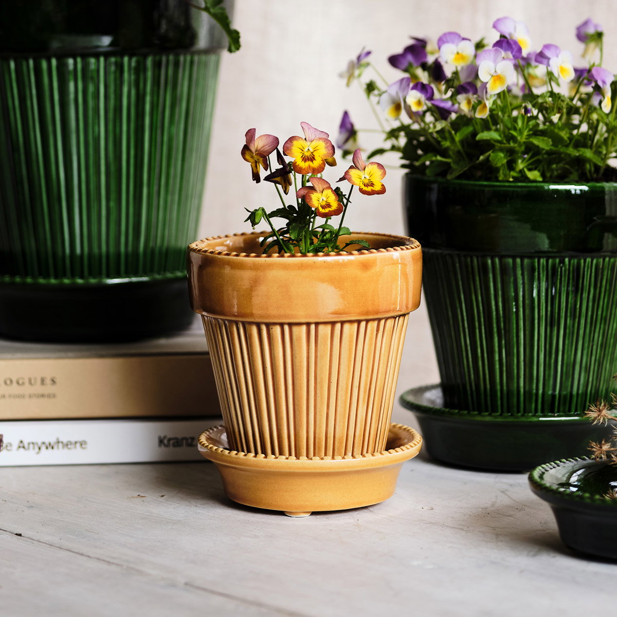 Simona Pot Amber Yellow
