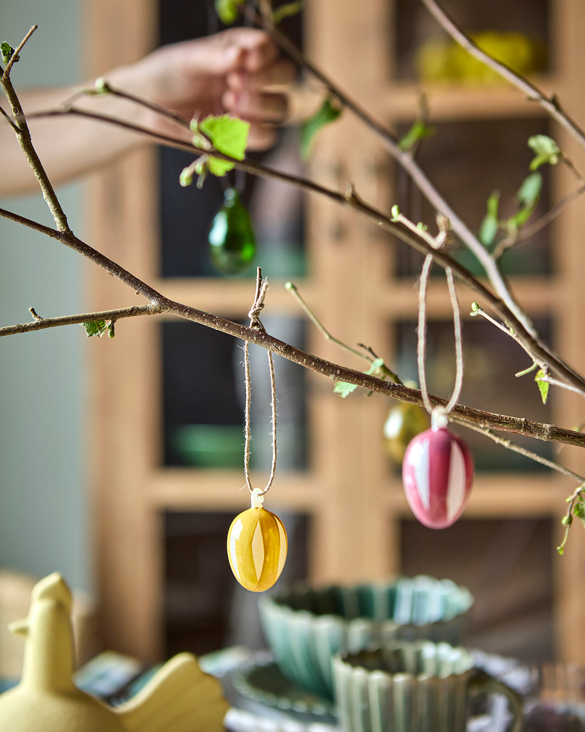 Affari of Sweden BUNNY Påskdekoration, 3-pack, Gul/grön/rosa