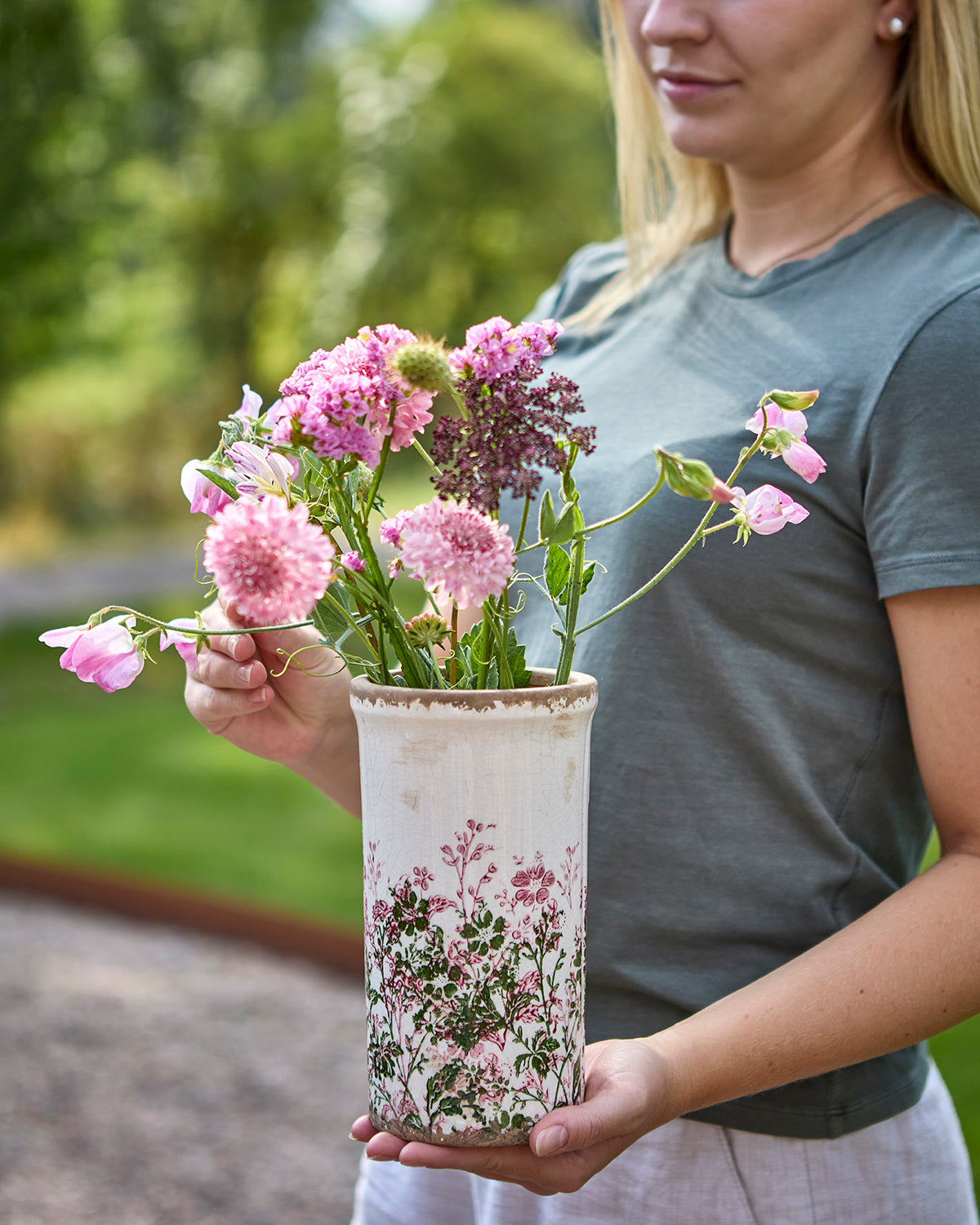 Affari of Sweden SPRING Vas, Vit/grön/rosa
