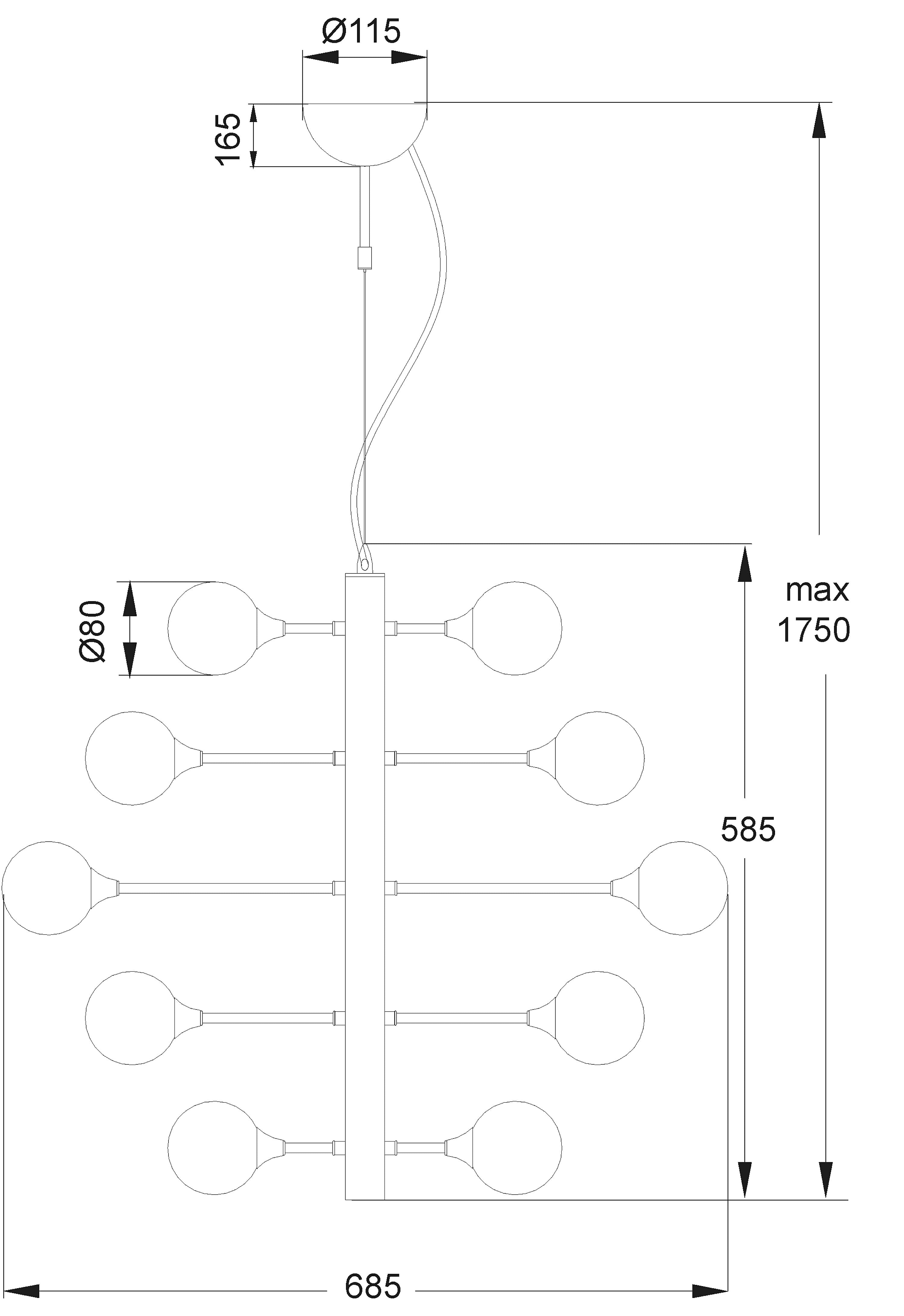Aneta Home COSMOS taklampa 24-arm