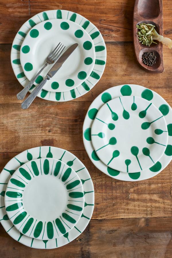 Creative Collection Linora Plate, Green, Stoneware