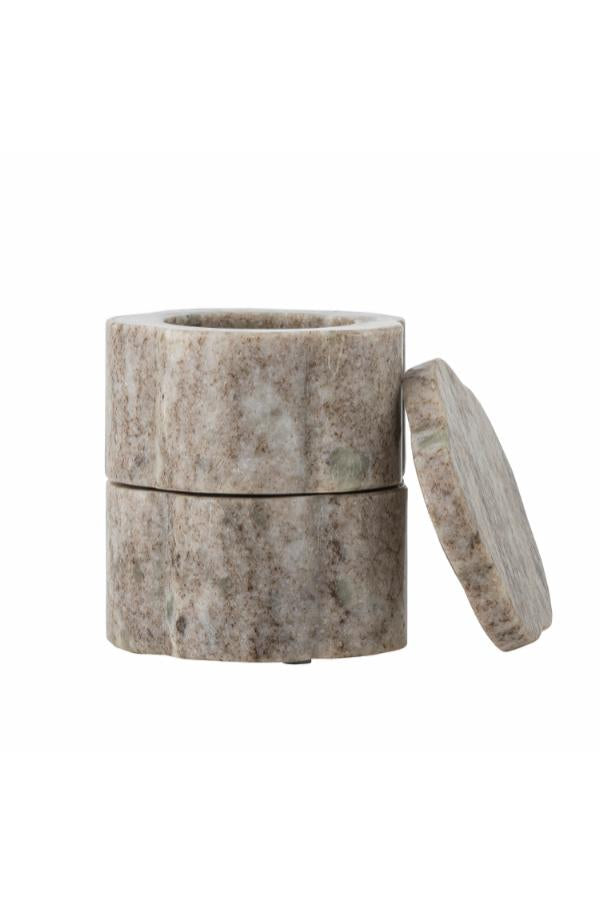 Bloomingville Nezli Jar w/Lid, Nature, Marble