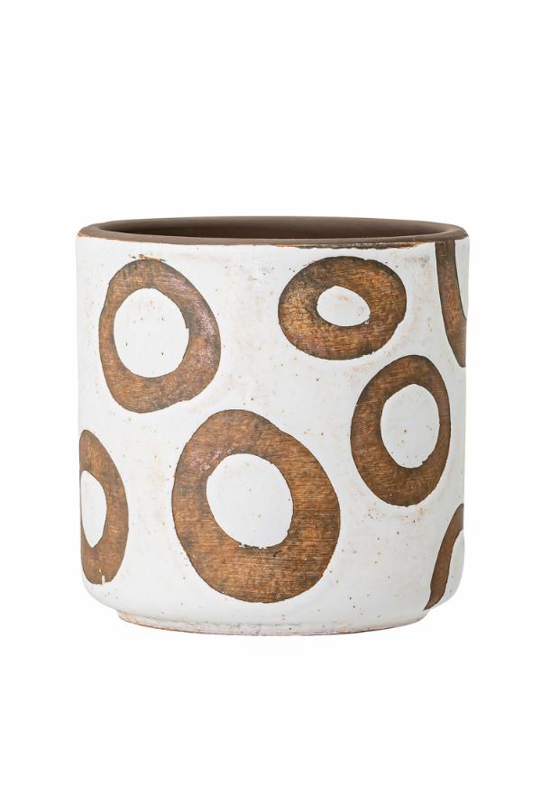 Bloomingville Avo Deco Flowerpot, White, Terracotta