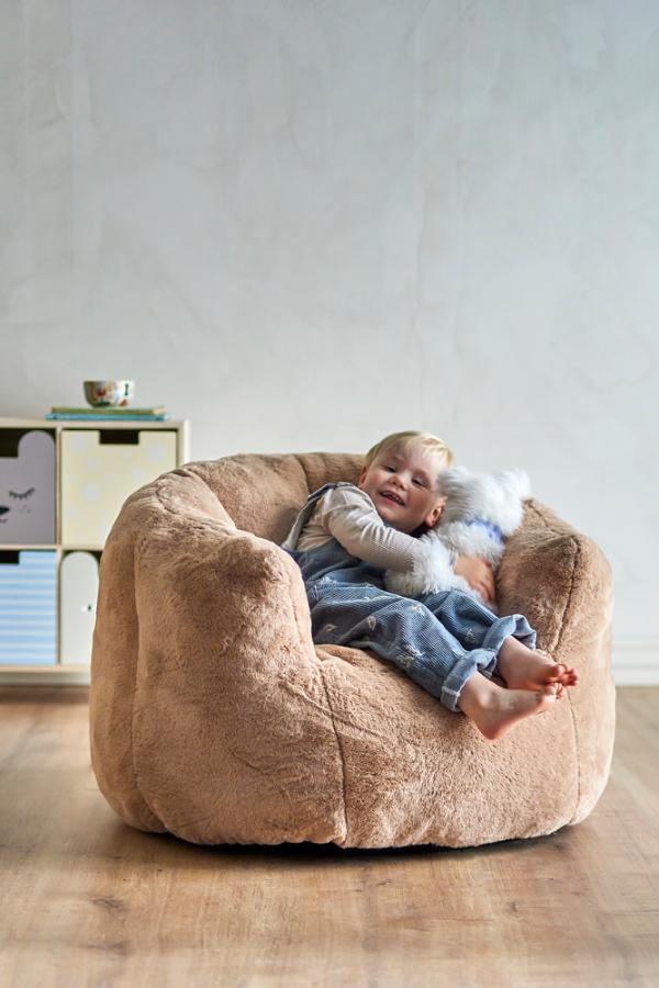 Bloomingville Mini Kari Lounge Chair, Brown, Polyester