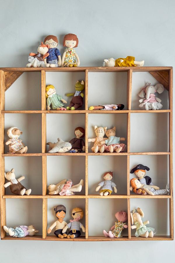 Bloomingville Mini Animal friends Doll, Multi, Cotton