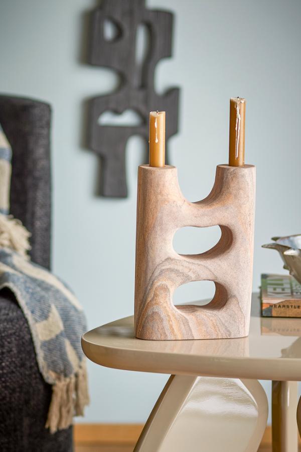 Bloomingville Lodi Candle Holder, Nature, Sandstone