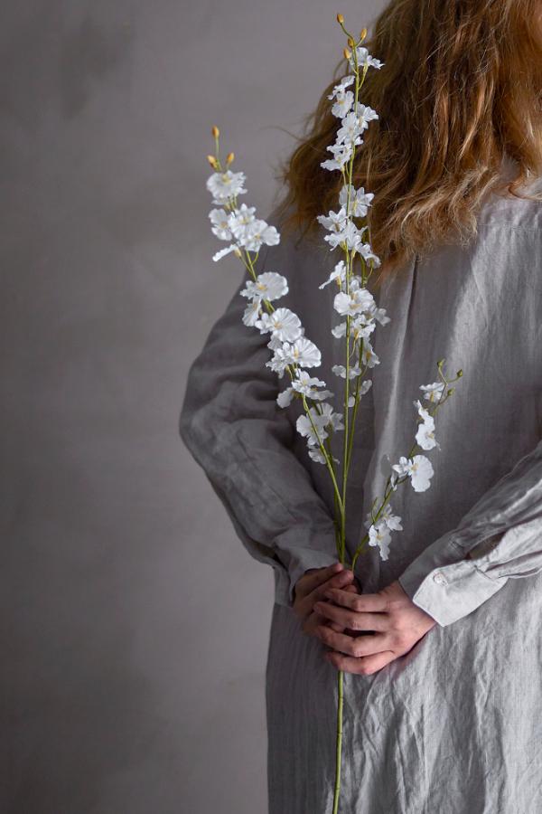 Bloomingville Orchid Stem, White, Artificial Flowers