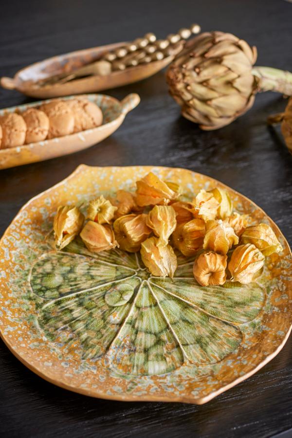 Bloomingville Milani Serving Plate, Green, Stoneware
