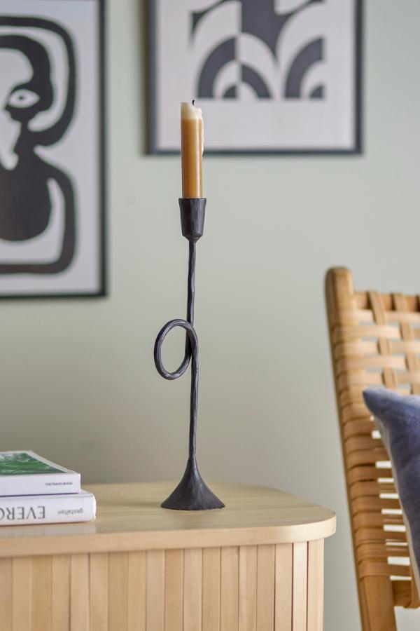 Bloomingville Jada Candle Holder, Black, Metal