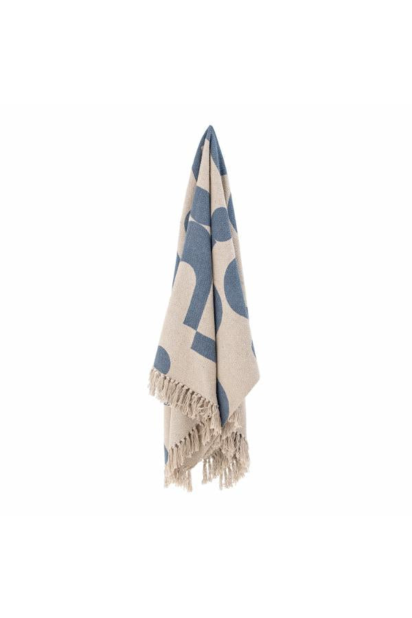Bloomingville Agno Throw, Blue, Recycled Cotton