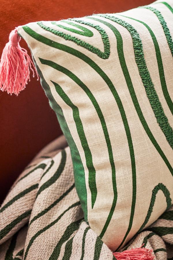 Bloomingville Woodsby Cushion, Multi, Cotton