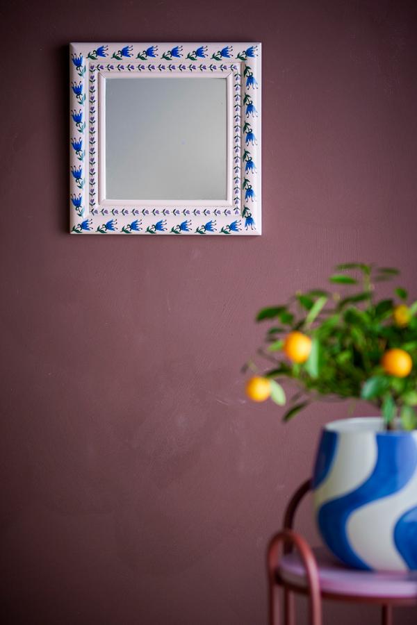 Bloomingville Badia Wall Mirror, Rose, Firwood
