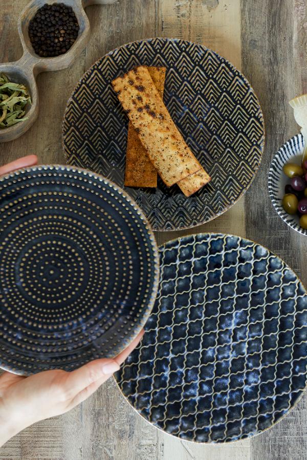 Creative Collection Elanor Plate, Blue, Stoneware