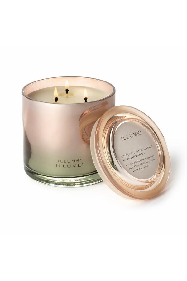 Illume Coconut Milk Mango Statement Glass Candle, Rose,