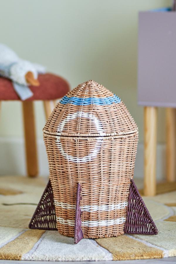Bloomingville Mini Space Basket w/Lid, Nature, Rattan