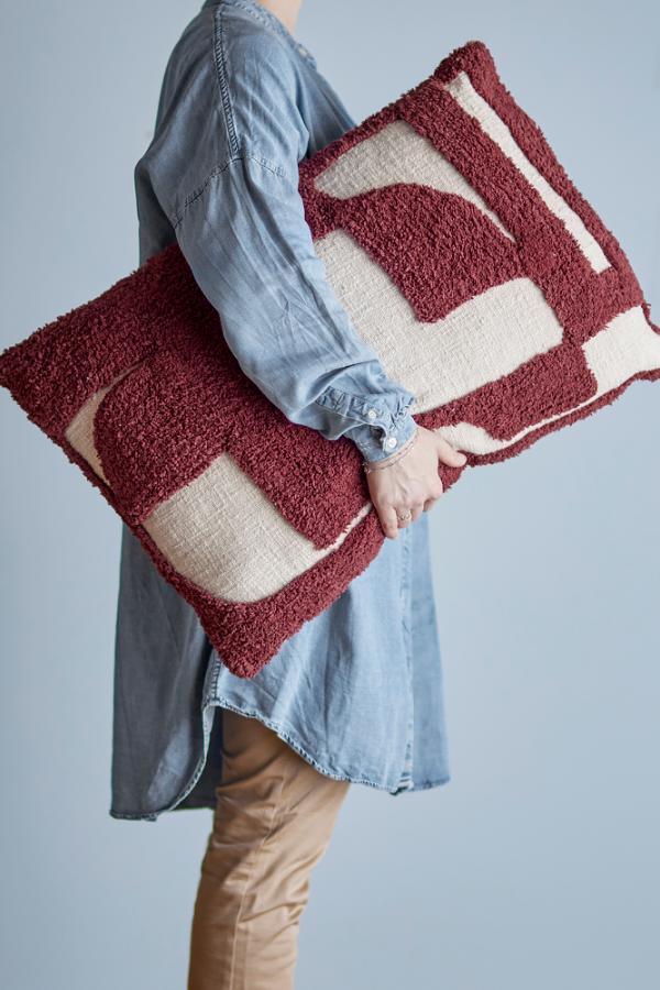Bloomingville Olica Cushion, Red, Cotton OEKO-TEX®