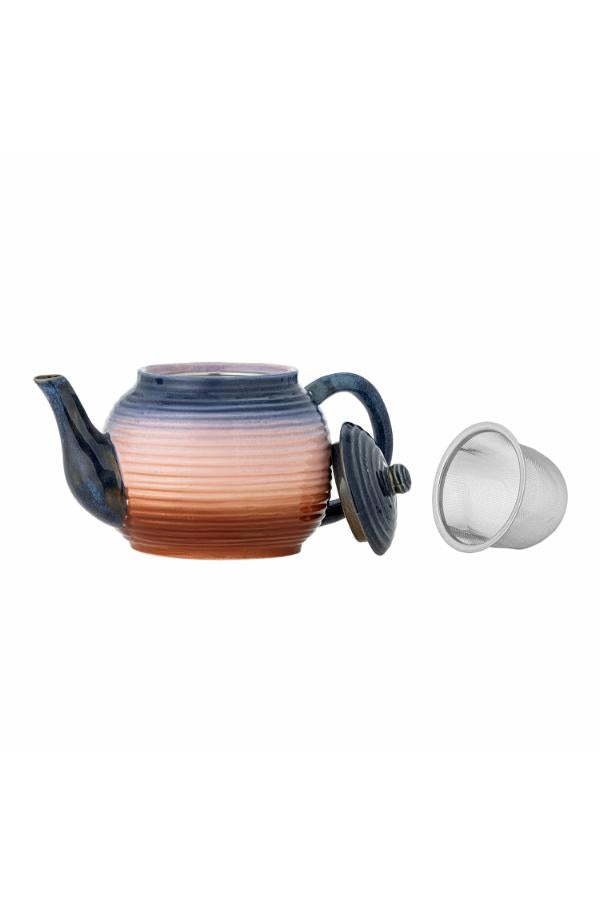 Bloomingville Tatum Teapot w/Teastrainer, Multi, Stoneware